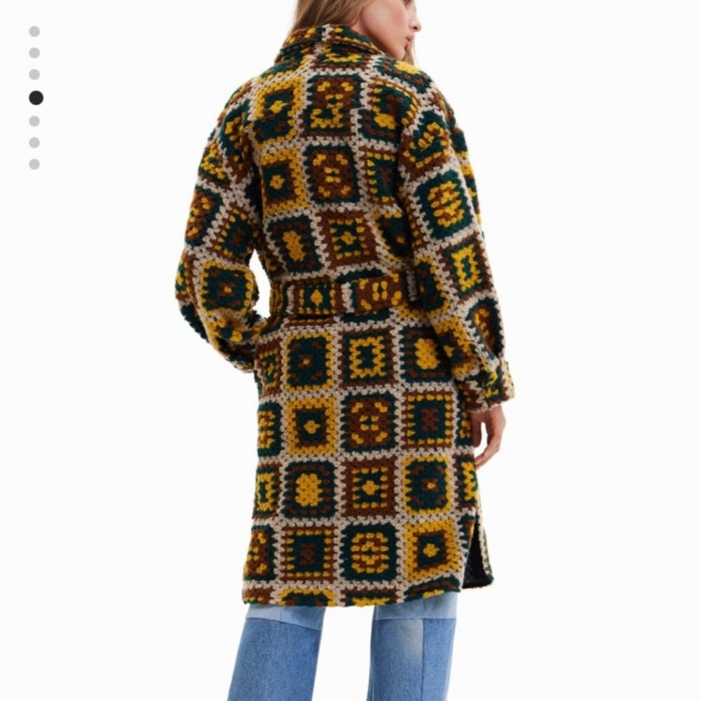 [Nwt] Vintage Unique Crochet-Effect Patchwork Lon… - image 3